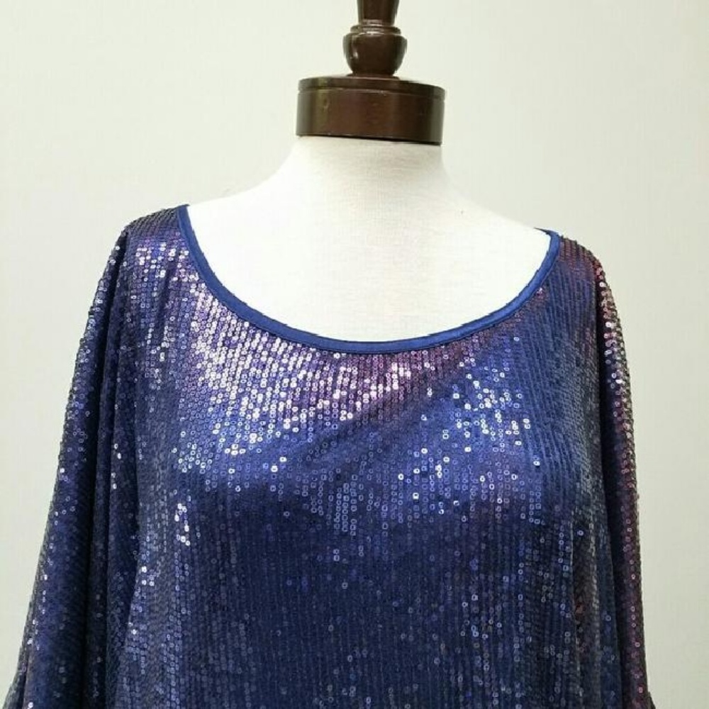 Blaque Market Blue Sequin Short Casual Dress - Picture 4 of 4